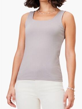 NIC+ZOE Square Neck Tank Top in Taupe